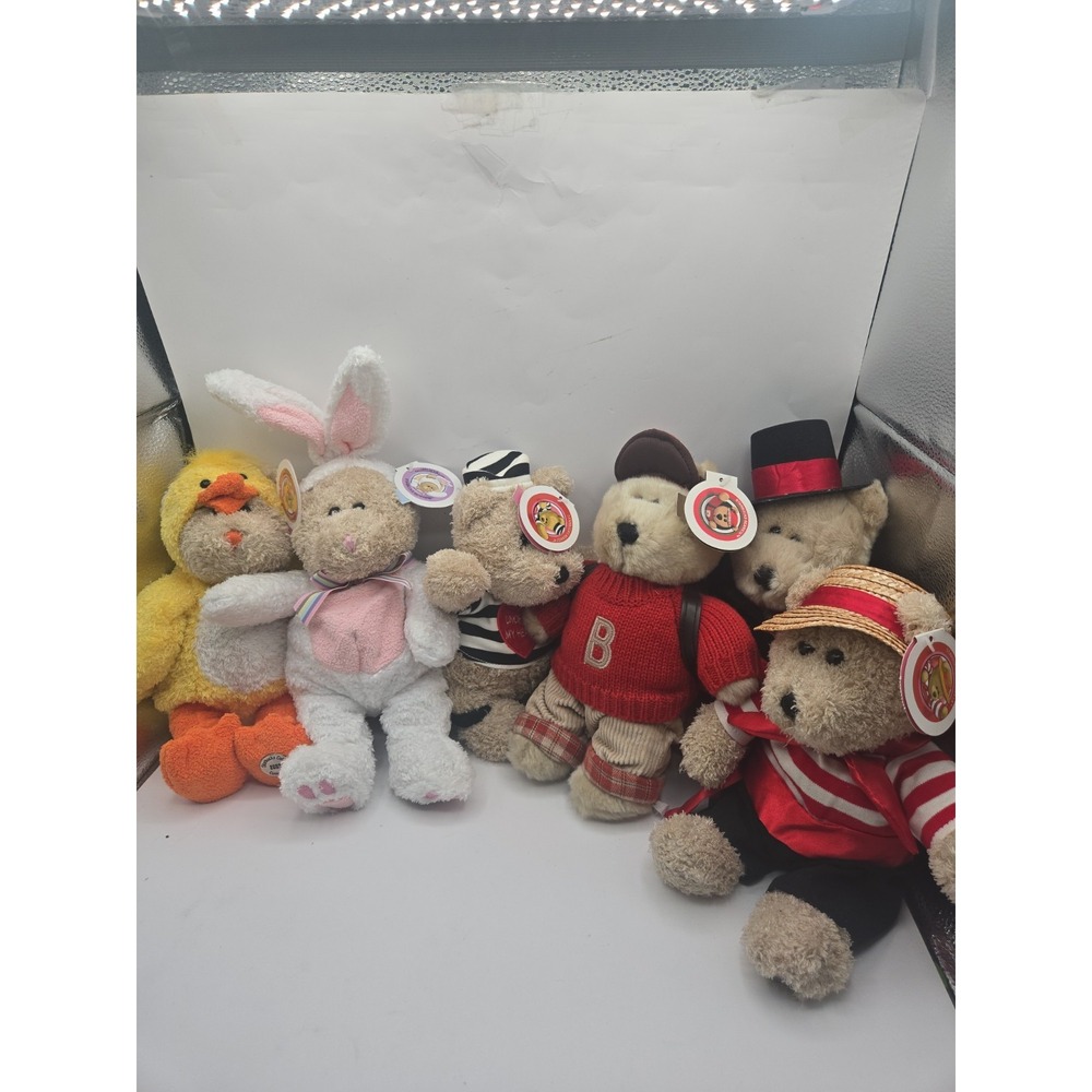 Starbucks Bearista Plush Bear Lot of 5 Vintage Collectible Bears Assorted Outfit
